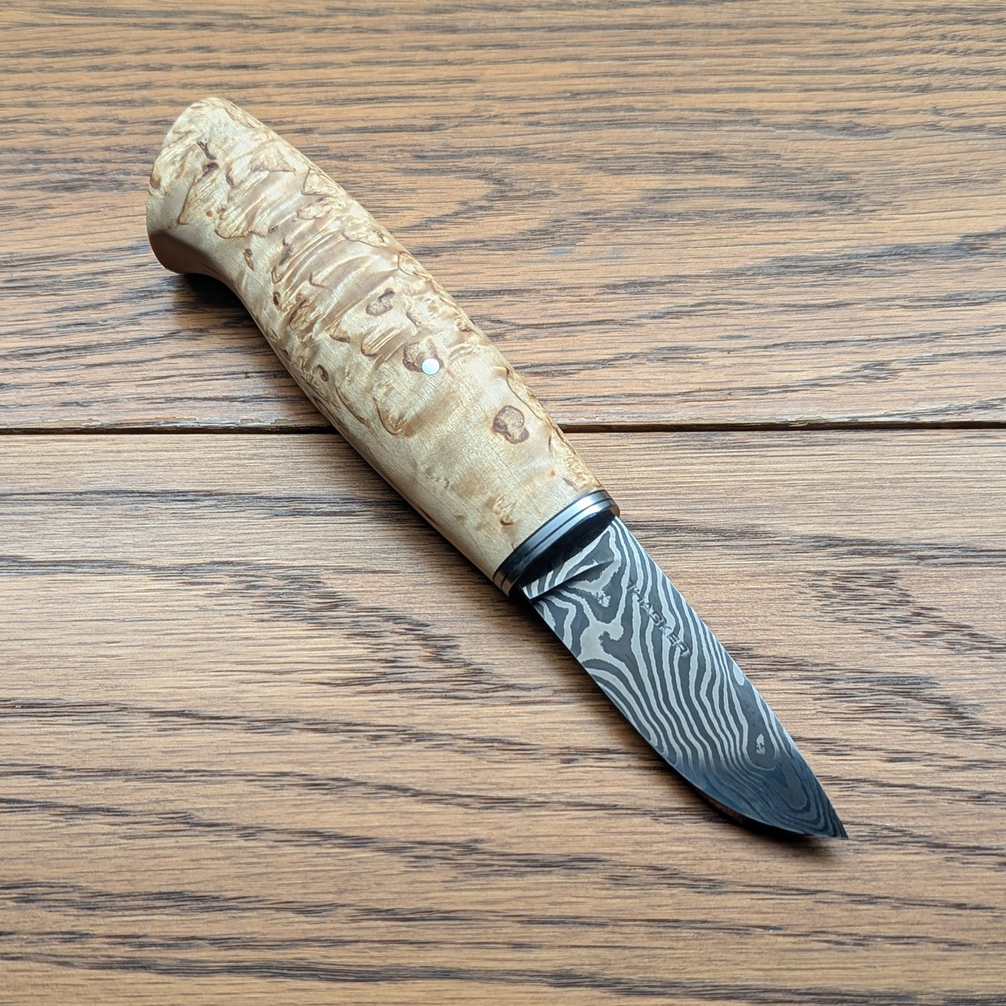 Handmade Puukko knife with Damascus blade