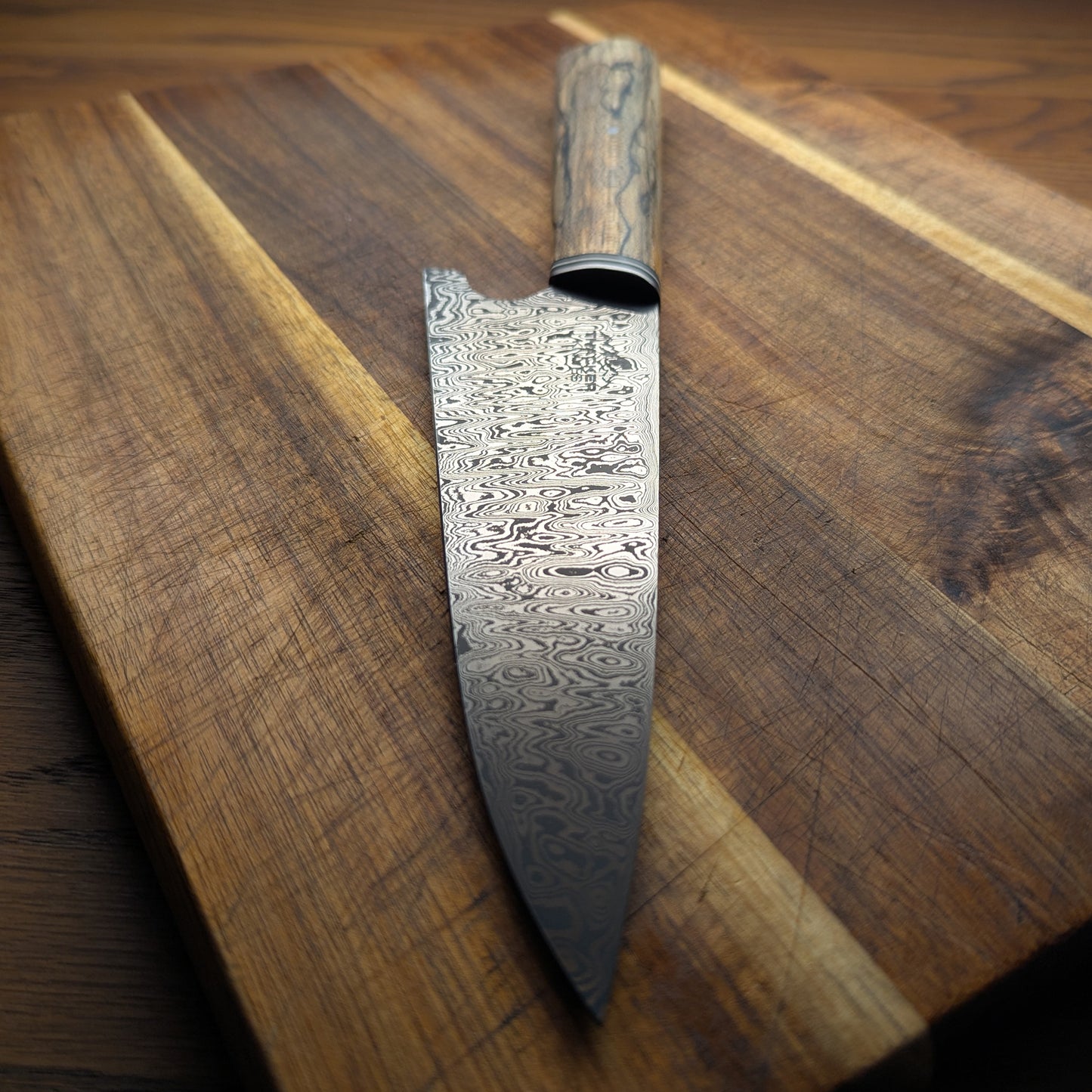 Damascus Chef - Spalted Hickory